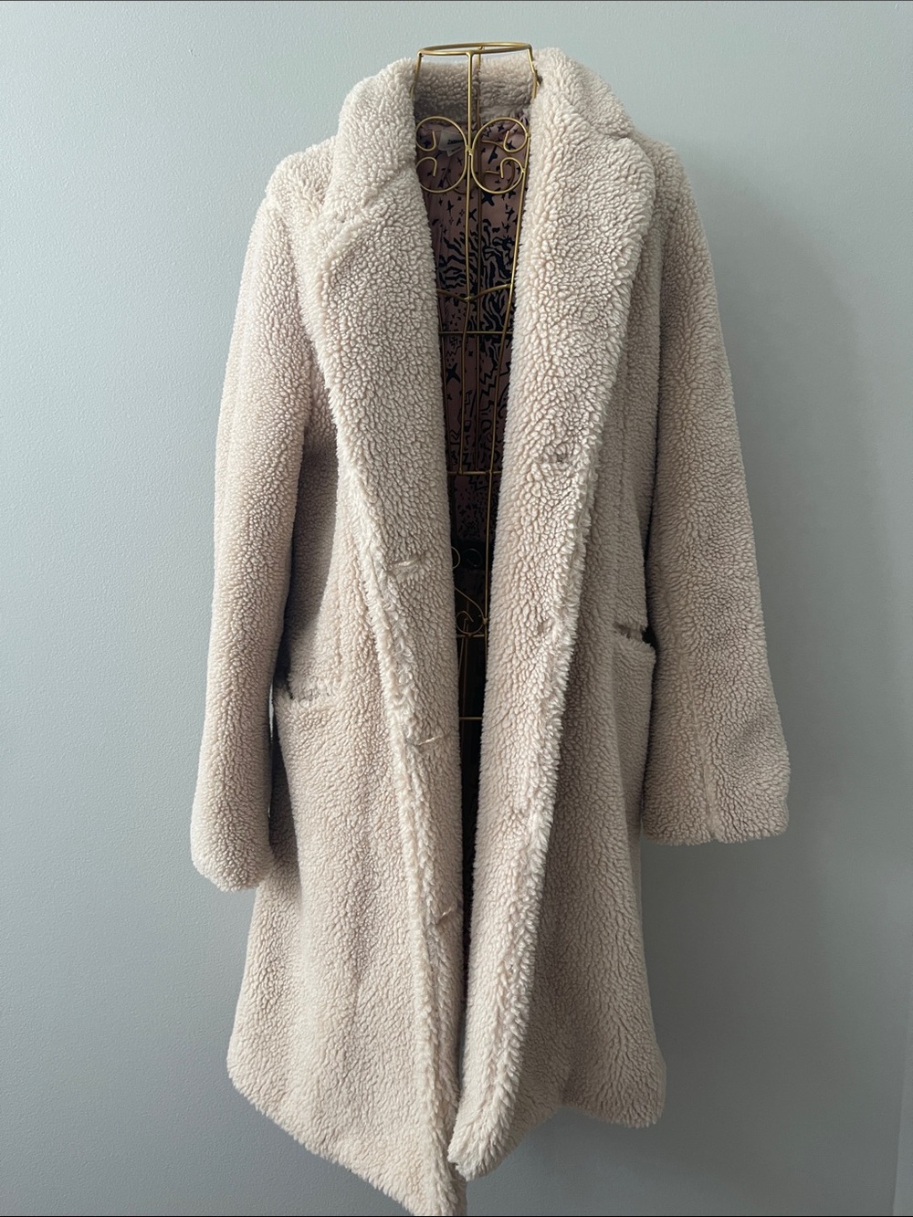 Zadig & Voltaire dusky pink Sherpa Teddy Coat - Picture 4 of 5